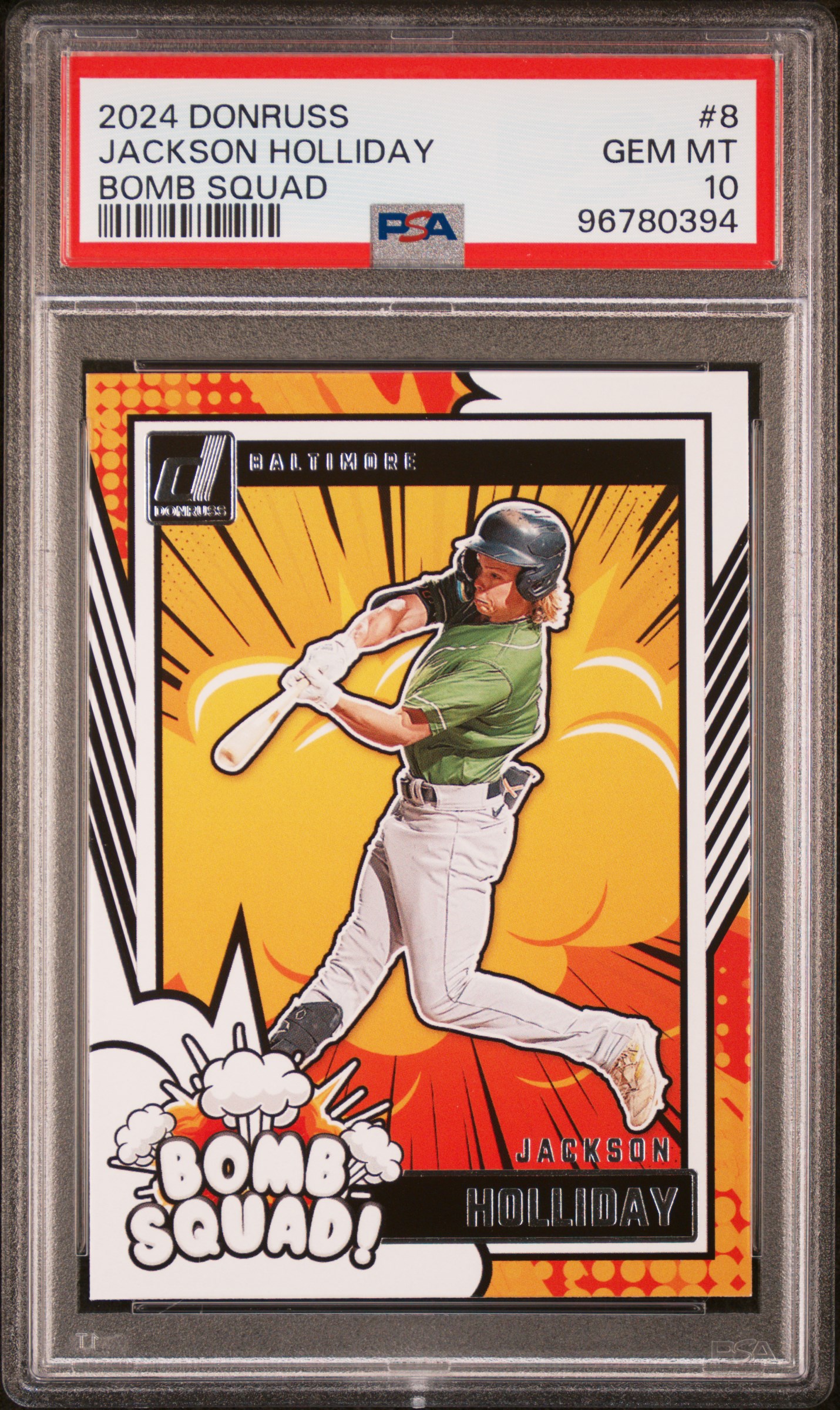 2024 Panini Donruss Bomb Squad Jackson Holliday #8 Gem Mt 10 front