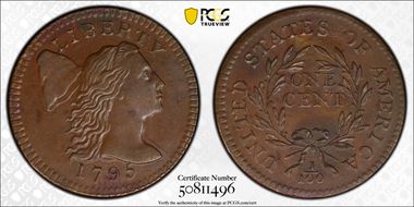 1795 1C Plain Edge MS61BN