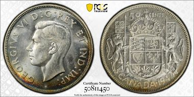 1947 50C Straight 7, Maple Leaf MS65