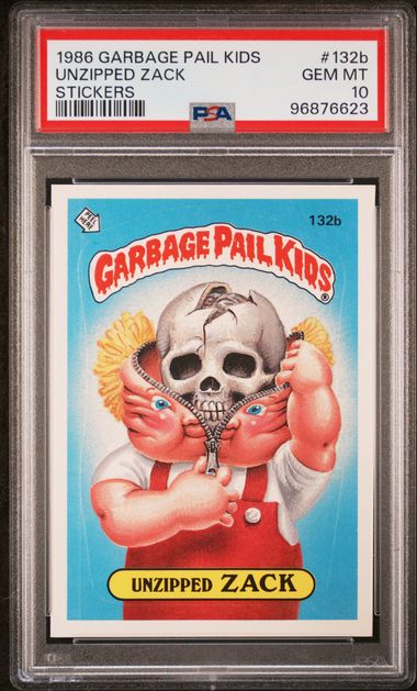 1986 Topps GARBAGE PAIL KIDS STICKERS STICKERS #132B Unzipped Zack front