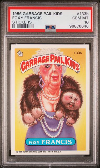 1986 Topps Garbage Pail Kids STICKERS #133B Foxy Francis front