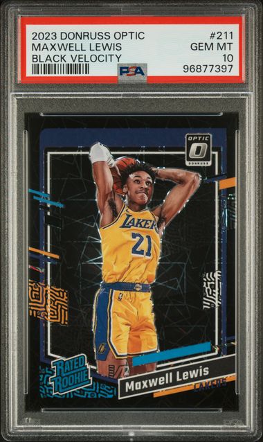 2023 Panini Donruss Optic Maxwell Lewis #211 (Black Velocity) Gem Mt 10 front