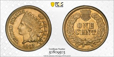 1863 1C AU58