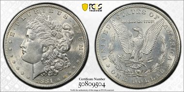 1881-S $1 AU58