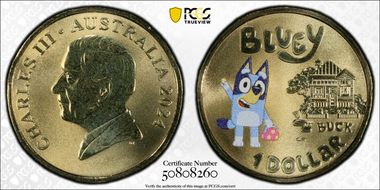 2024 $1 Bluey - Dollarbucks Colorized MS68
