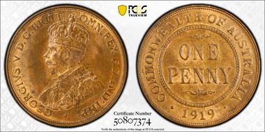 1919 //. (m) 1D Dot below MS64RB