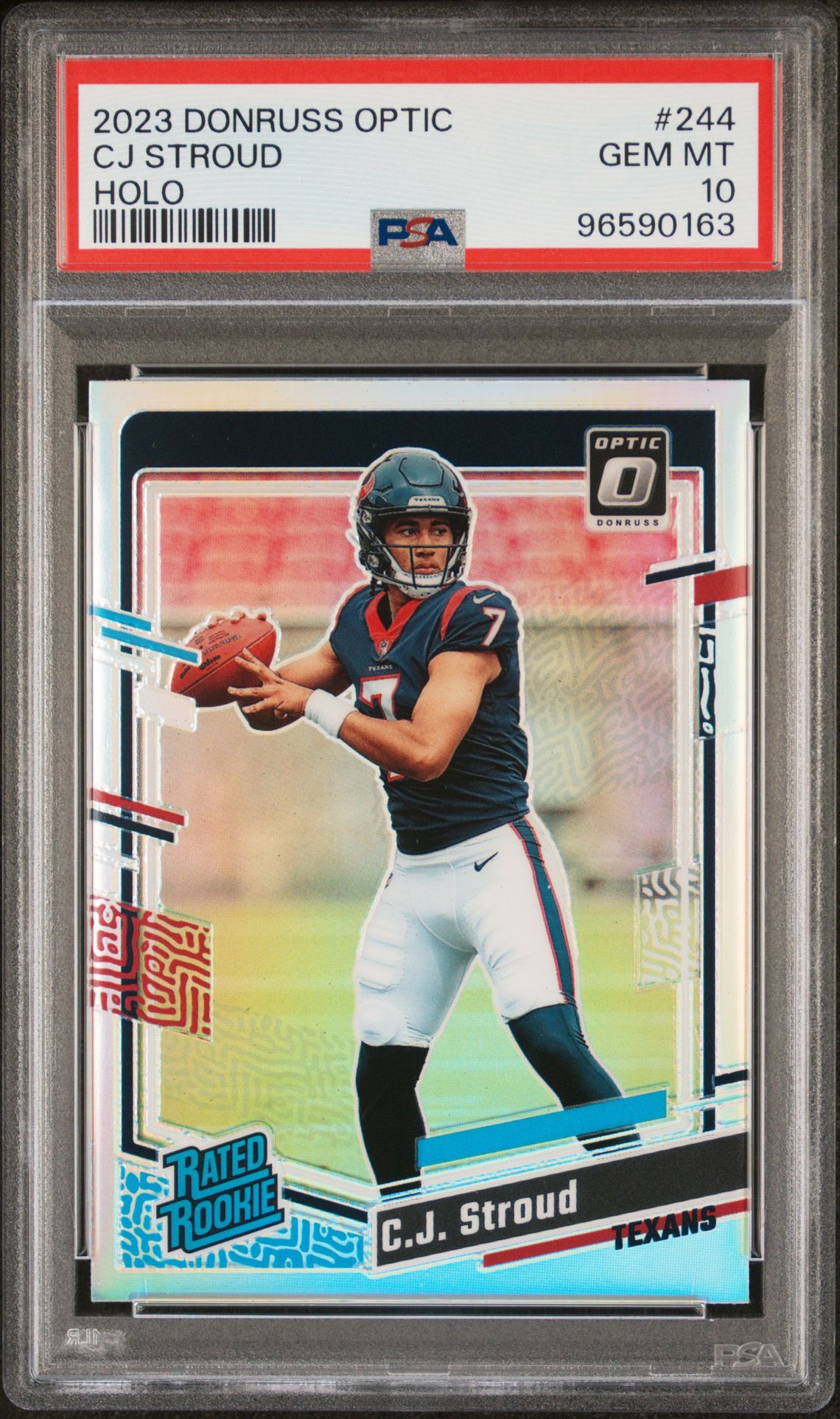 2023 Panini Donruss Optic Cj Stroud #244 (Holo) Gem Mt 10 front