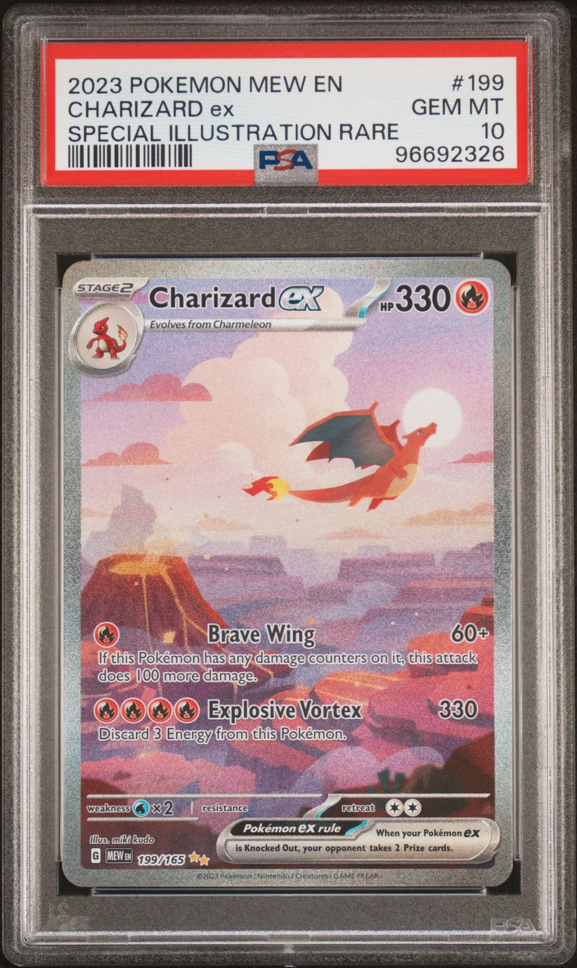 2023 Pokemon Mew En-151 Charizard Ex #199 (Special Illustration Rare) Gem Mt 10 front