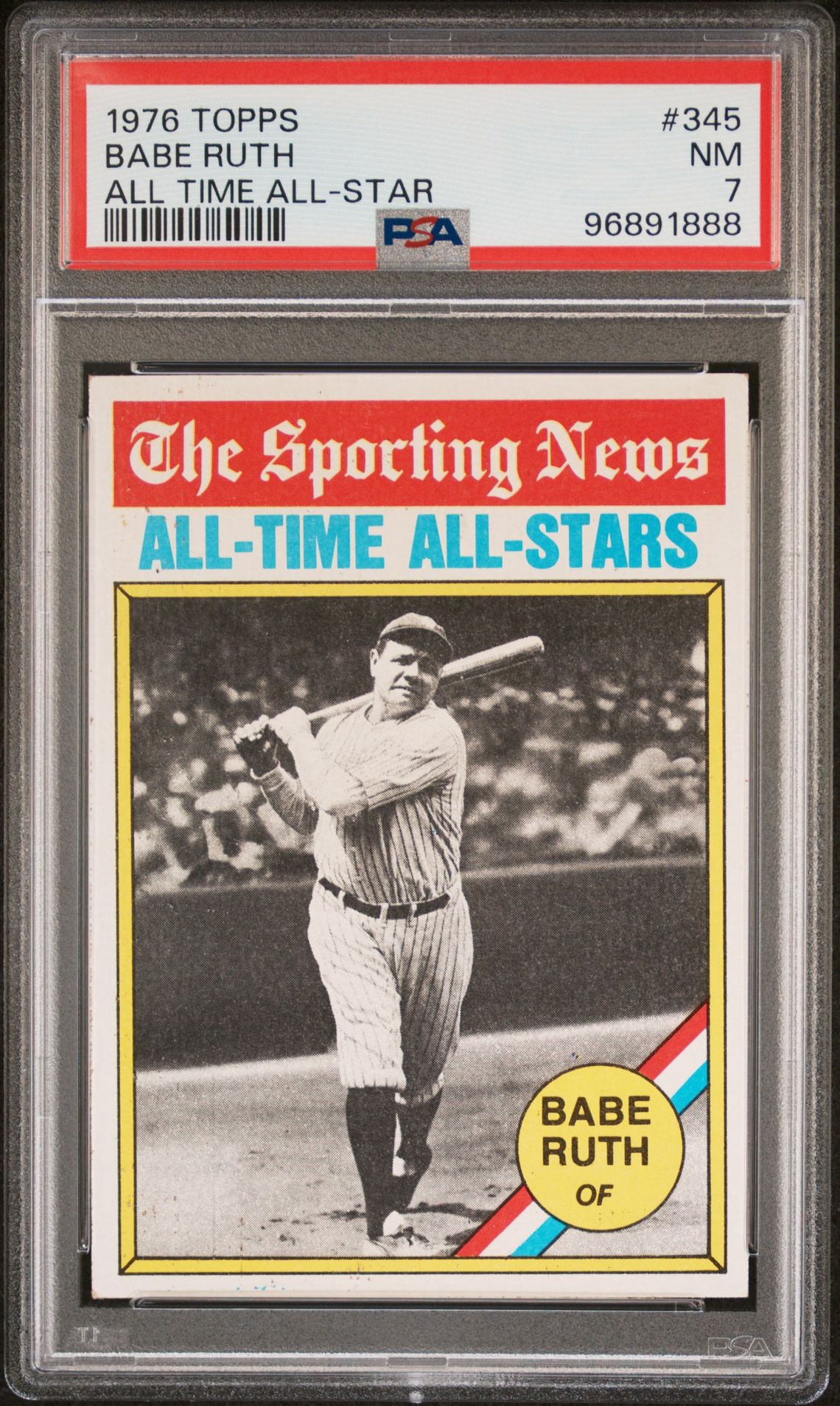 1976 Topps Babe Ruth #345 (All Time All-Star) Nm 7 front