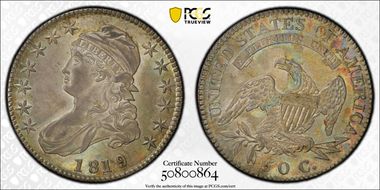 1819/8 50C Small 9 MS64