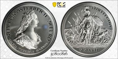 2017 € 20 Maria Theresa Courage and Determination PR68
