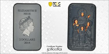 2014 $2 Faith, Hope, and Love Colorized PR70