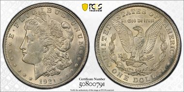 1921 $1 Morgan MS61