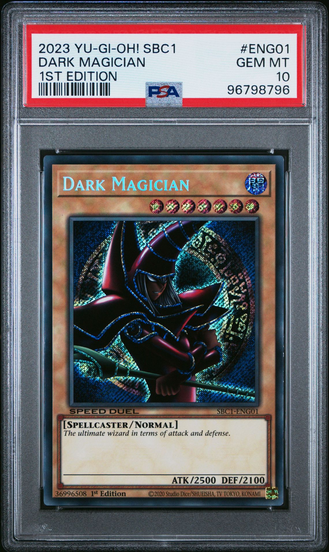 2023 Yu-Gi-Oh! YU-GI-OH! SBC1-SPEED DUEL STREETS OF BATTLE CITY 1ST EDITION #ENG01 Dark Magician front