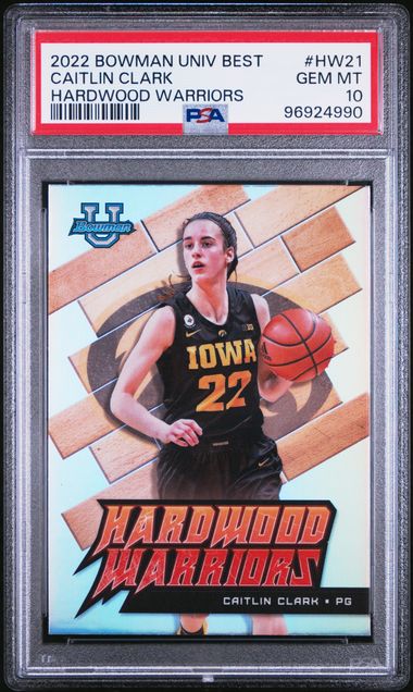 2022 Bowman University Best Hardwood Warriors Caitlin Clark #Hw21 Gem Mt 10 front