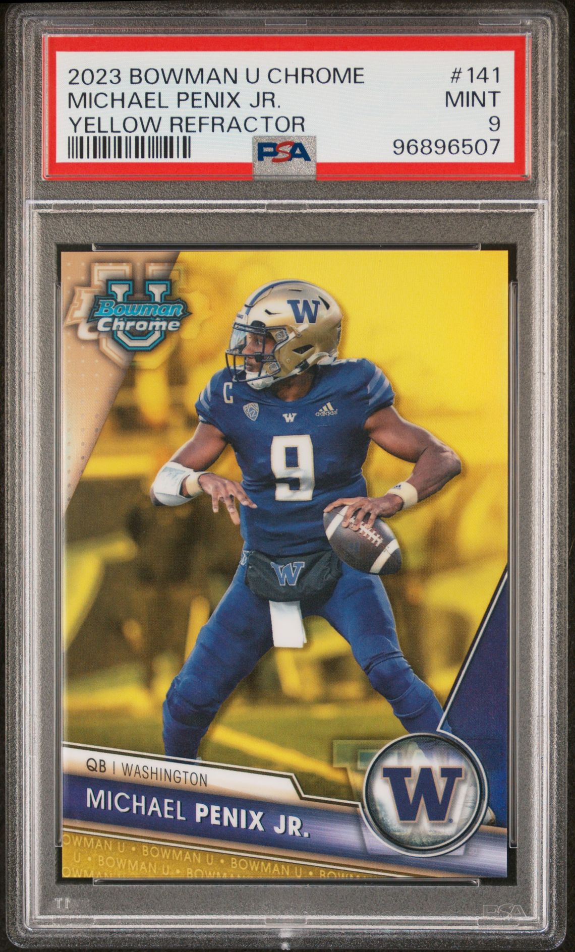 2023 Bowman BOWMAN UNIVERSITY CHROME Refractor #141 Michael Penix Jr. front