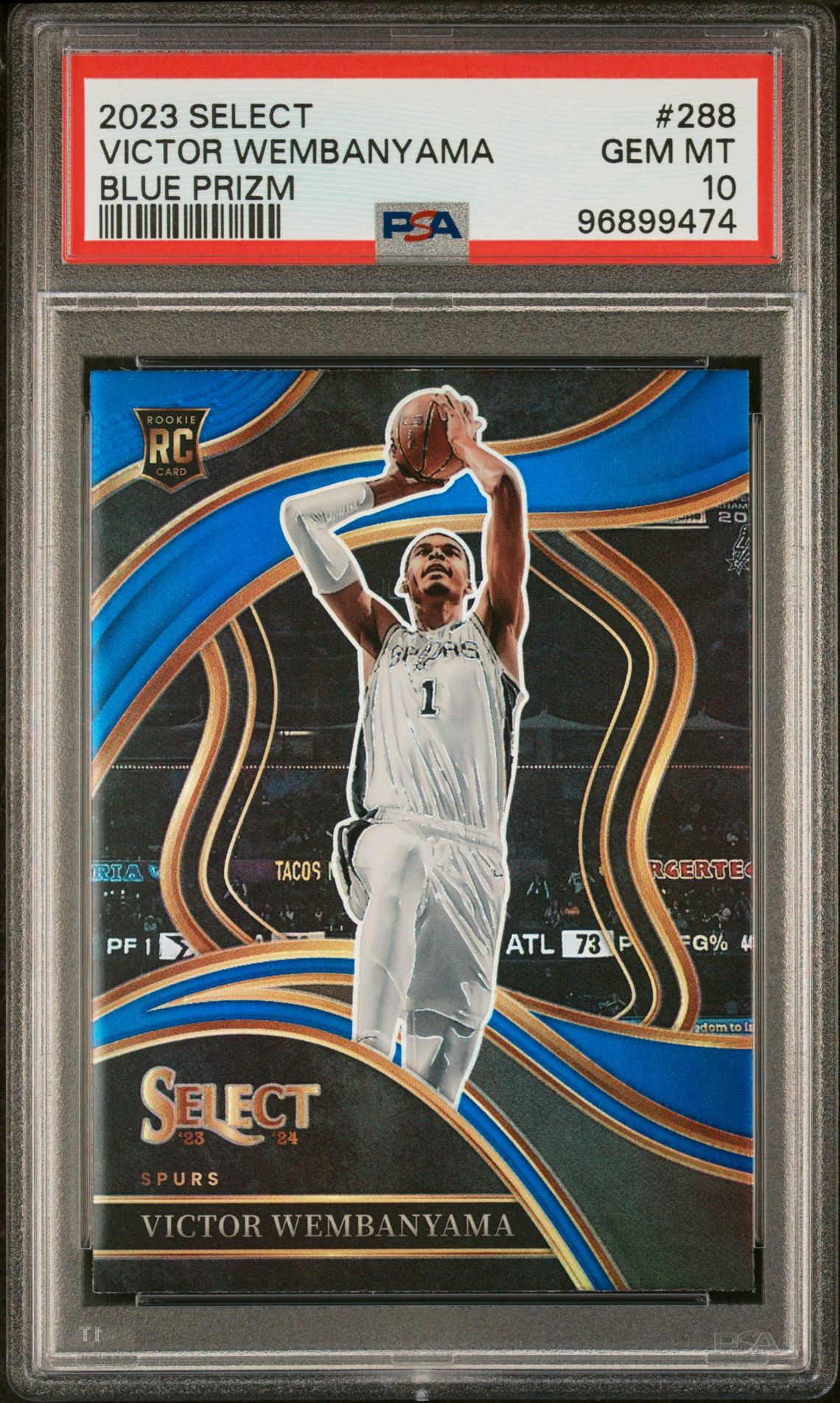 2023 Panini Select Victor Wembanyama #288 (Blue Prizm) Gem Mt 10 front