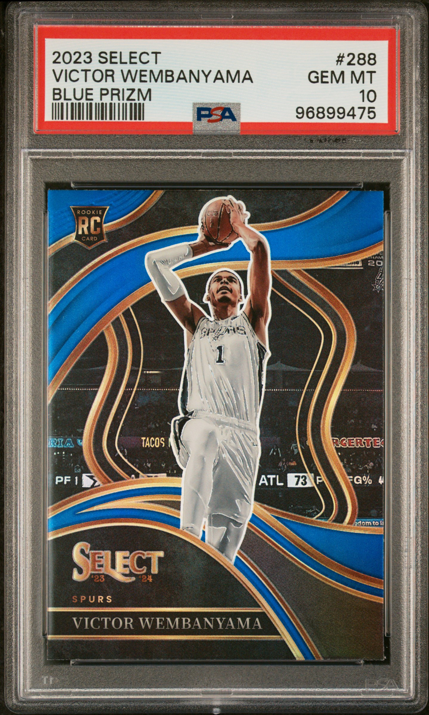 2023 Panini Select Victor Wembanyama #288 (Blue Prizm) Gem Mt 10 front