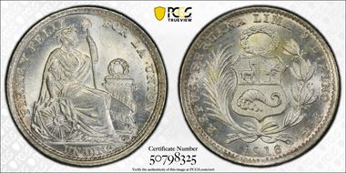 1916-FG Dinero KM-204.2 Small date MS65