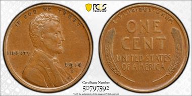 1914-D 1C AU55BN