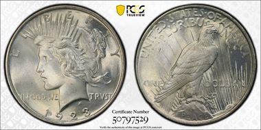 1923 $1 MS67+ 