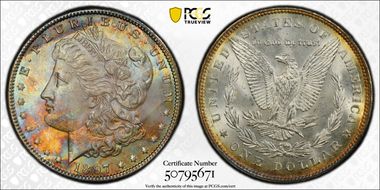 1897 $1 VAM 6A, Pitted Reverse MS65