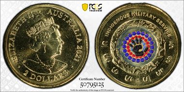 2021-C $2 Indigenous Military Service Colorized MS69