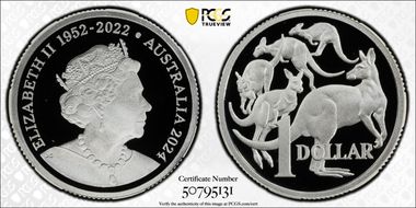 2024 $1 Queen Elizabeth II  Ag PR70DCAM