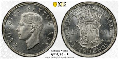 1949 2 1/2S KM-39.1  Ag MS63