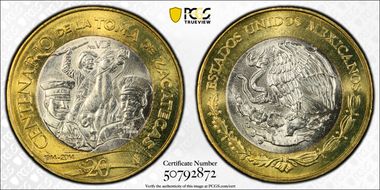 2014-Mo 20 Peso Toma de Zacatecas MS66