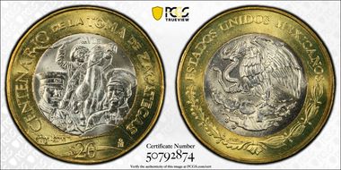 2014-Mo 20 Peso Toma de Zacatecas MS66