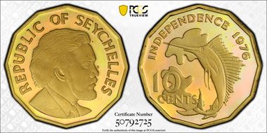 1976 10C Independence Thick Planchet PR68DCAM