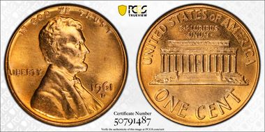 1961-D 1C MS67RD