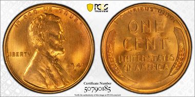 1941-S 1C MS67+ RD