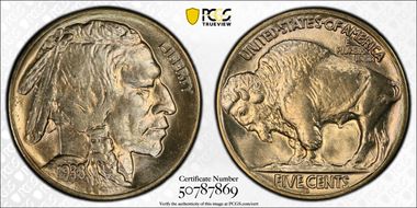 1938-D/D 5C Buffalo MS65