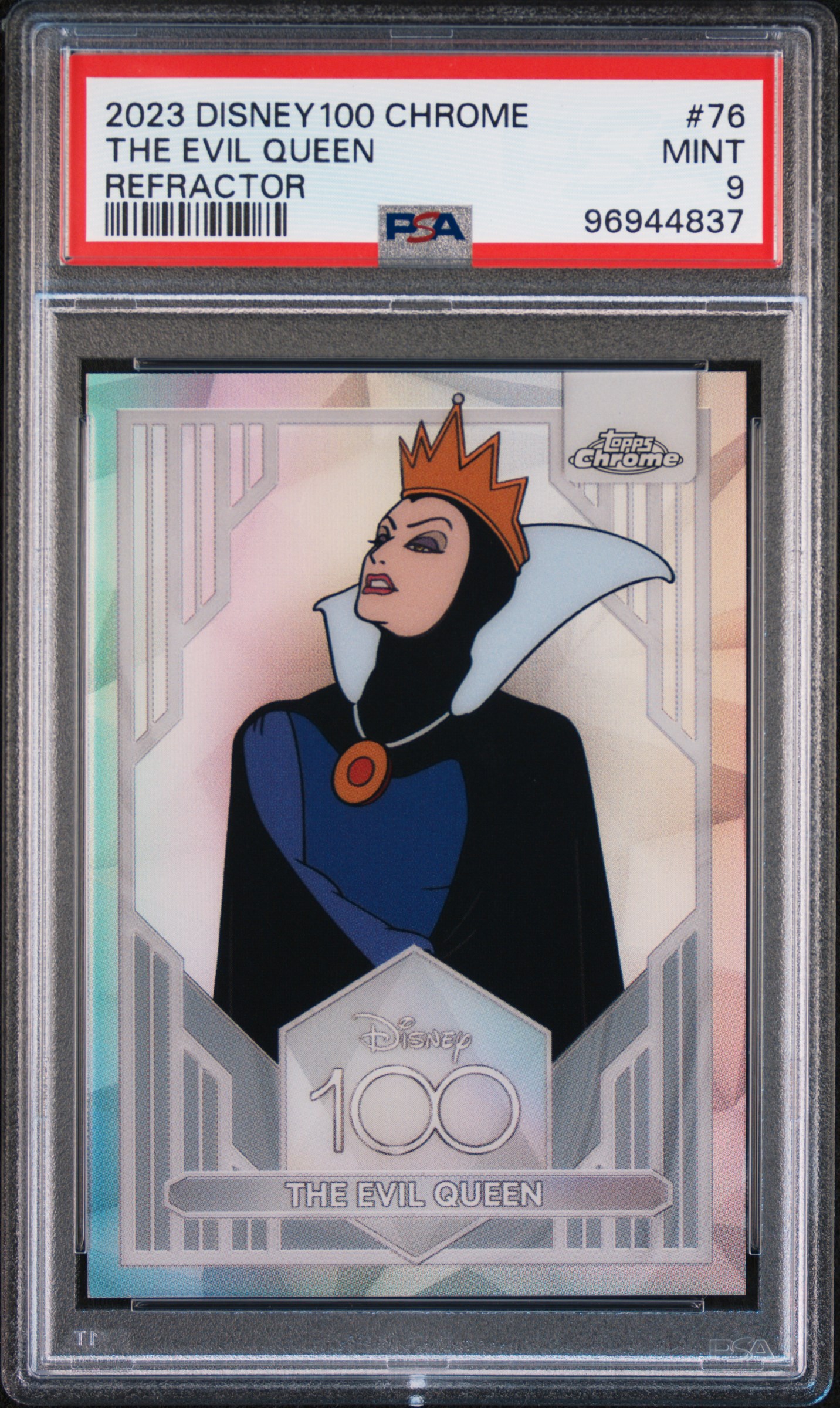 2023 Topps Chrome Disney100 The Evil Queen #76 (Refractor) Mint 9 front
