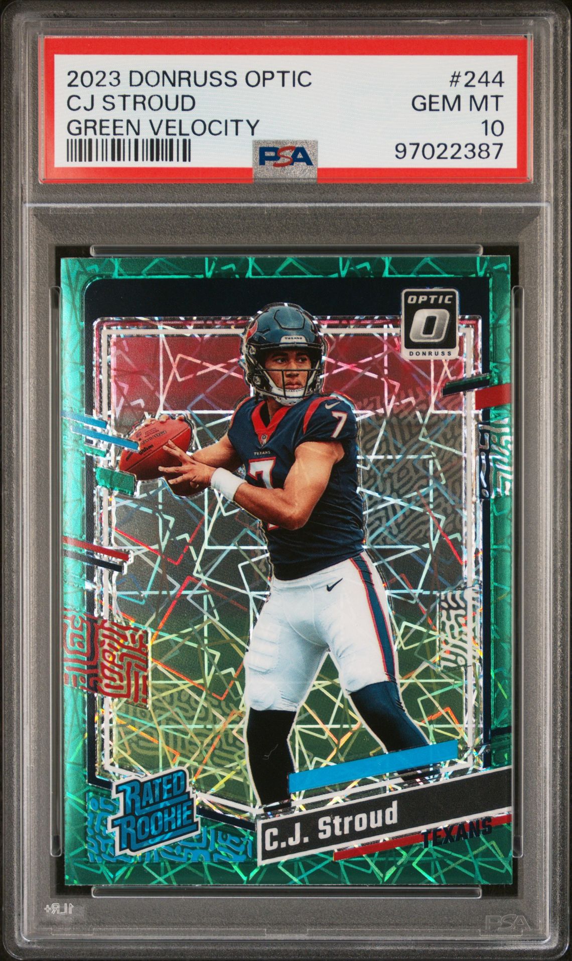 2023 Panini PANINI DONRUSS OPTIC GREEN VELOCITY #244 Cj Stroud front