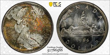 1966 S$1 Large Beads MS65