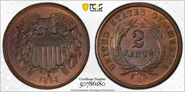 1864 2C Large Motto N1BN