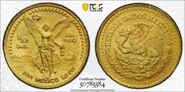 1991-Mo 1/20 oz Libertad Au MS69