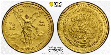 1991-Mo 1/10 oz Libertad Gold MS66