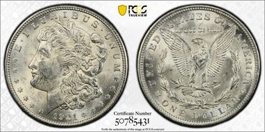 1921 $1 Morgan MS62