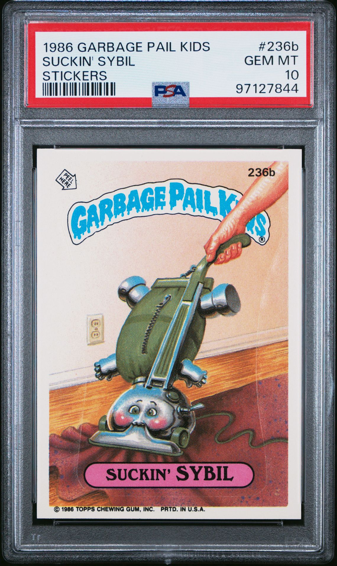 1986 Topps GARBAGE PAIL KIDS STICKERS #236B Suckin' Sybil front