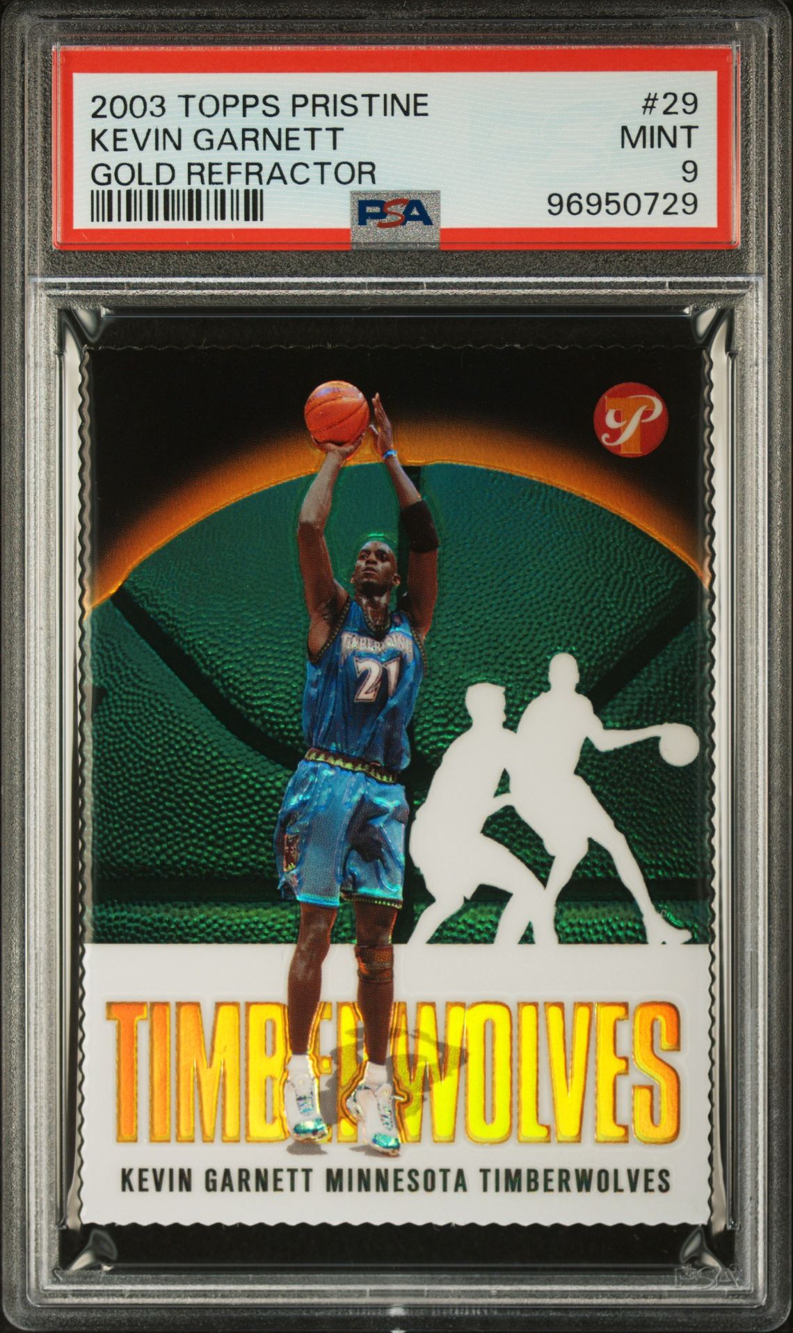2003 Topps TOPPS PRISTINE GOLD REFRACTOR #29 Kevin Garnett front