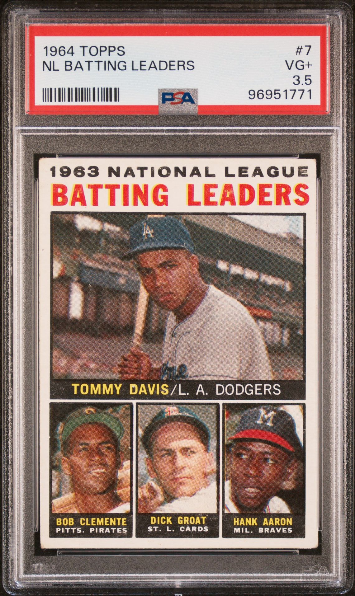 1964 Topps Nl Batting Leaders #7 Vg+ 3.5 front