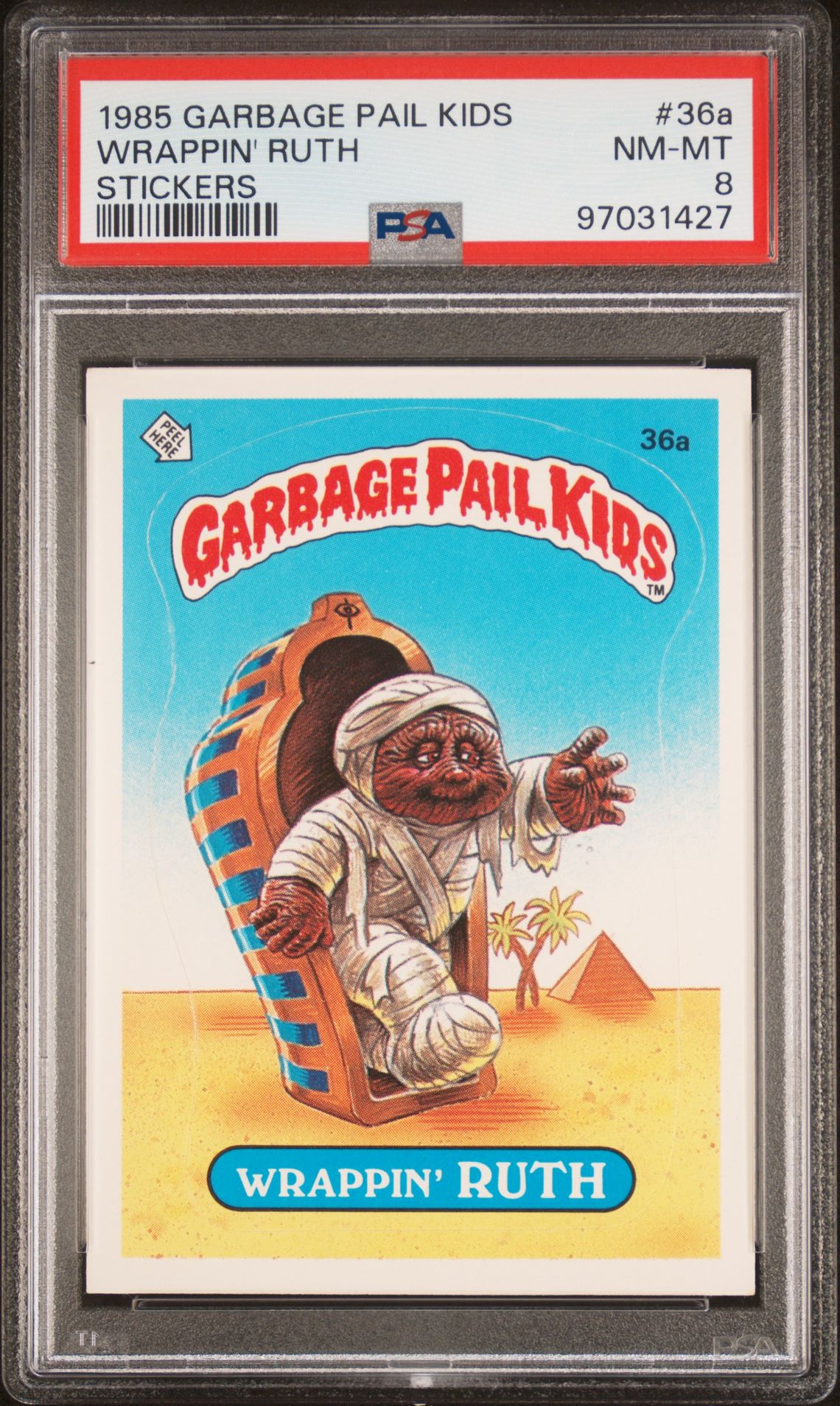 1985 Topps GARBAGE PAIL KIDS STICKERS GLOSSY #36A Wrappin' Ruth front