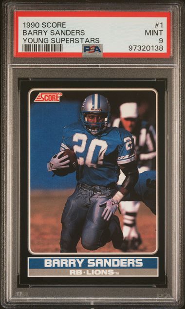 1990 Score YOUNG SUPERSTARS #1 Barry Sanders front