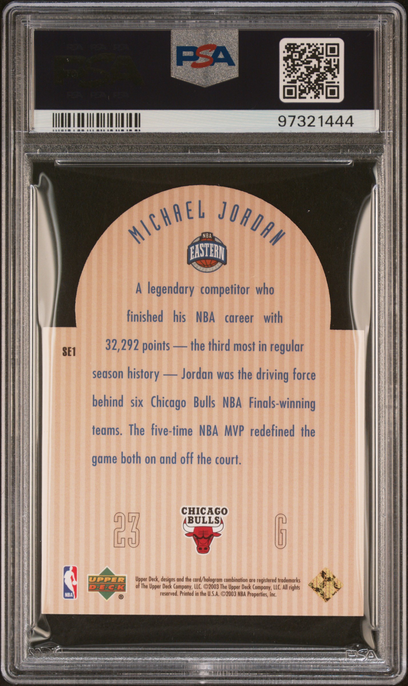 null's 2003 Upper Deck Se Die Cut All-Stars Michael Jordan Die Cut