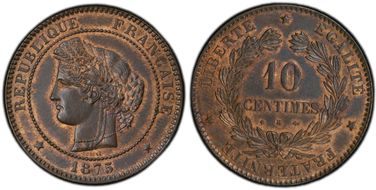 1875-K 10C Gad-265a F-135 MS63BN