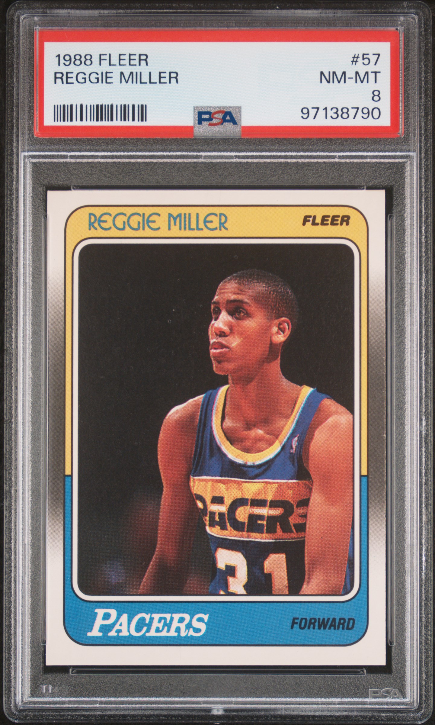 1988 Fleer Reggie Miller #57 Nm-Mt 8 front